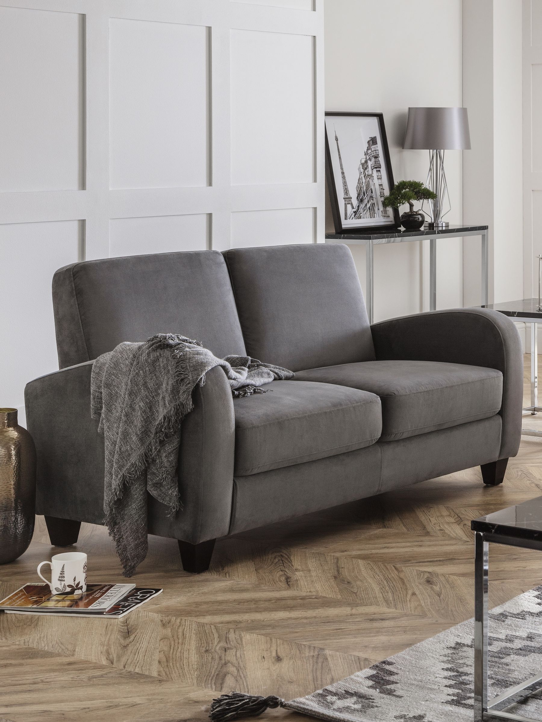 Julian Bowen Unisex Grey Vivo 3 Seater Chenille Sofa