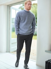 Blue Relaxed Fit Signature Brushed Alpaca/Wool Mix Crew Jumper - Image 2 of 7