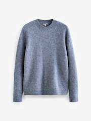 Blue Relaxed Fit Signature Brushed Alpaca/Wool Mix Crew Jumper - Image 5 of 7