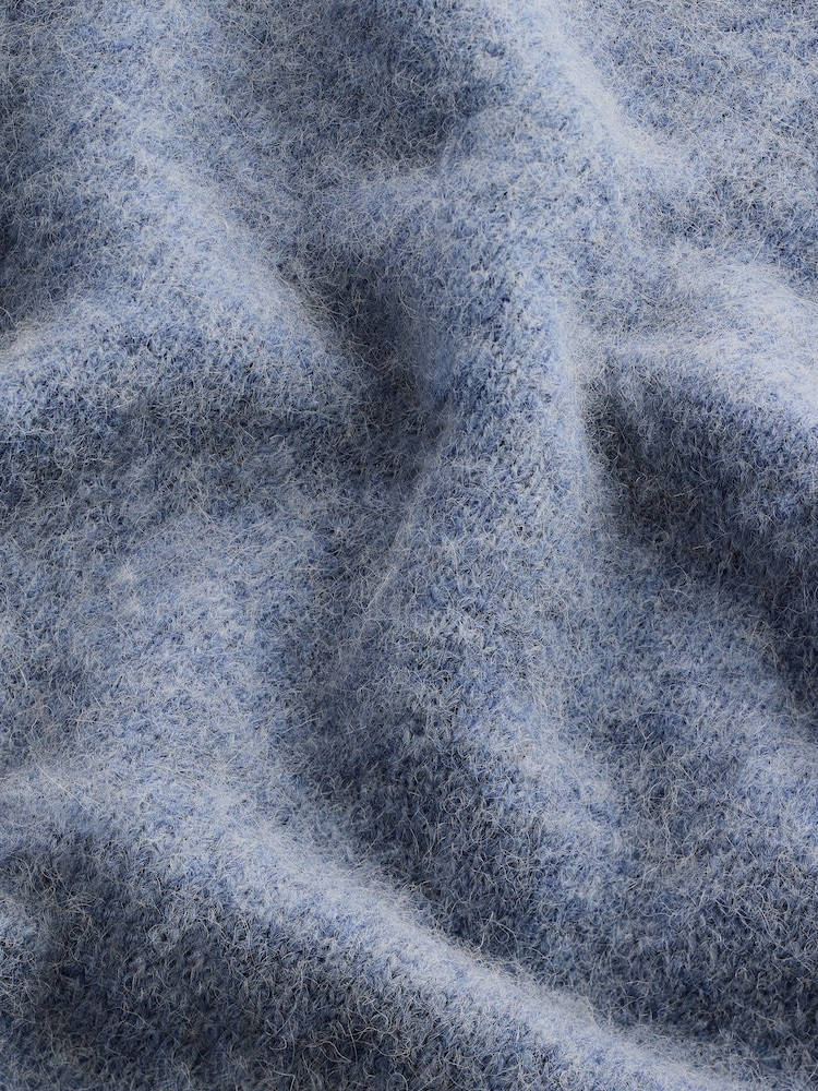 Blue Relaxed Fit Signature Brushed Alpaca/Wool Mix Crew Jumper - Image 7 of 7