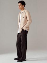 Ecru Cream Textured Bouclé Shacket With Wool - Image 4 of 12
