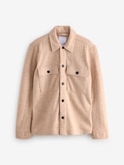 Ecru Cream Textured Bouclé Shacket With Wool - Image 7 of 12