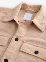 Ecru Cream Textured Bouclé Shacket With Wool - Image 9 of 12