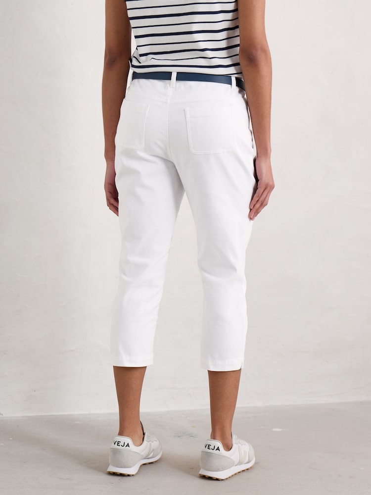 Seasalt Cornwall White Albert Quay Slim Fit Crops Trousers - Image 3 of 3