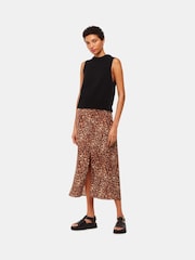 Whistles Natural Marble Spot Front Split Skirt - Image 1 of 5