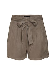 VERO MODA Grey Tie Waist Tencel Shorts - Image 4 of 5