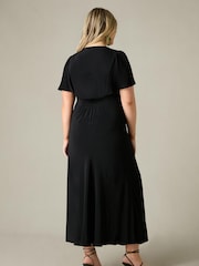 Live Unlimited Black Curve Ruched Front Maxi Dress - Image 3 of 5