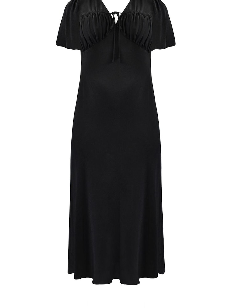 Live Unlimited Black Curve Ruched Front Maxi Dress - Image 5 of 5