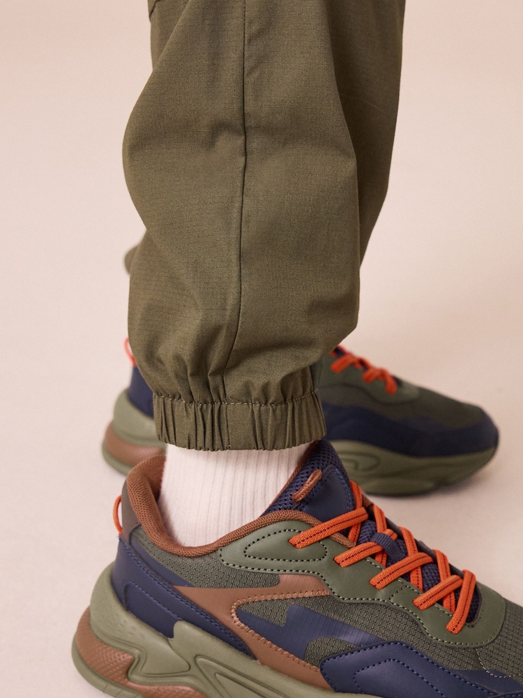 Vert kaki - Entraîneurs en dentelle élastique - Image 4 of 8