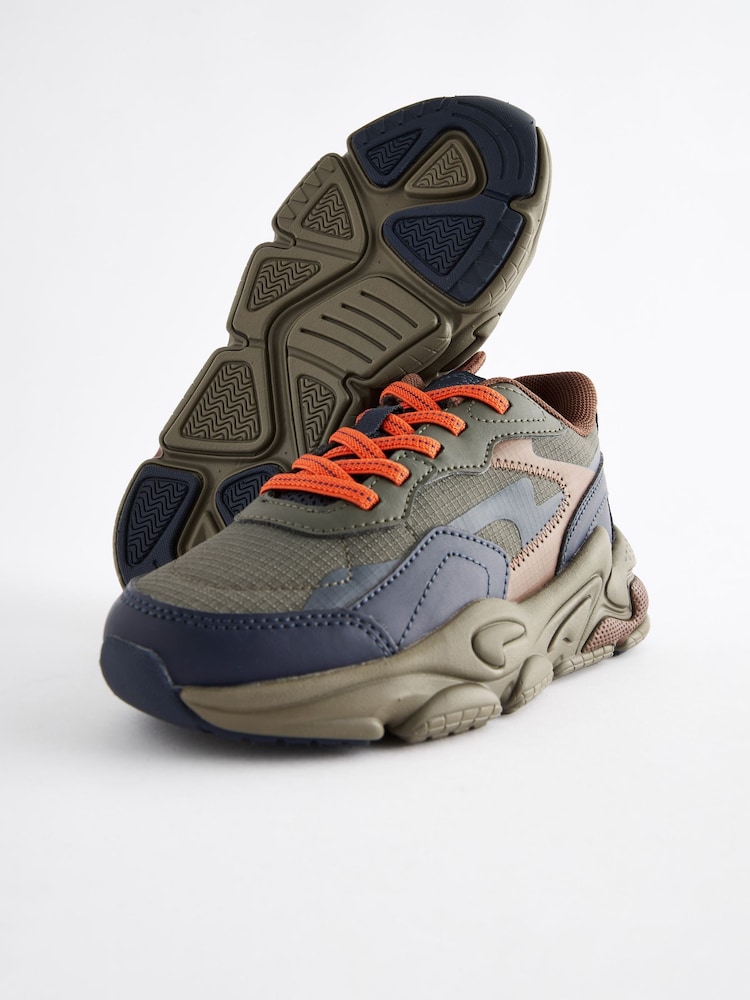 Vert kaki - Entraîneurs en dentelle élastique - Image 6 of 8