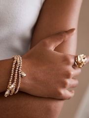 Mint Velvet Gold Tone Friendship Bracelet Set - Image 1 of 3