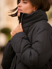 Noir - Manteau long rembourré imperméable - Image 2 de 8