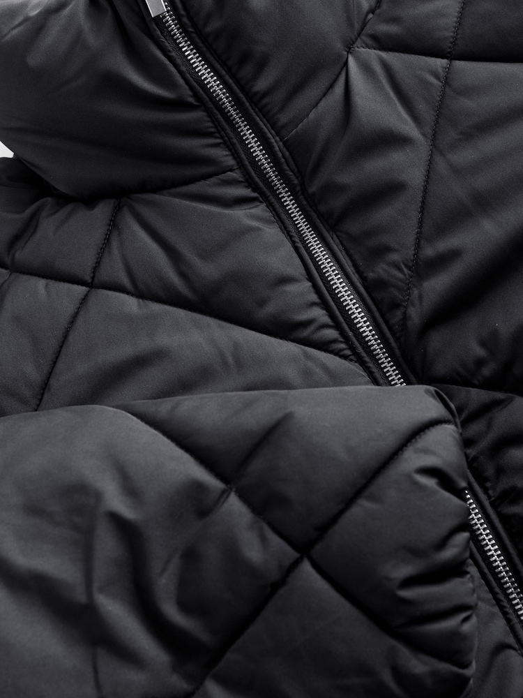 Noir - Manteau long rembourré imperméable - Image 8 de 8