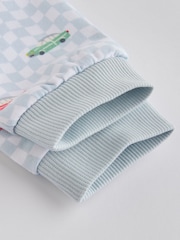 أزرق - بنقشة مربعات وتصميم وسائل نقل - طقم من سويت شيرت وبنطلون رياضي للبيبي من Cath Kidston - صورة 10 من 12