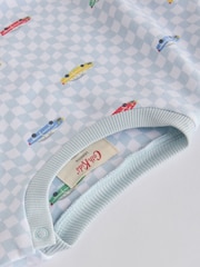 أزرق - بنقشة مربعات وتصميم وسائل نقل - طقم من سويت شيرت وبنطلون رياضي للبيبي من Cath Kidston - صورة 9 من 12