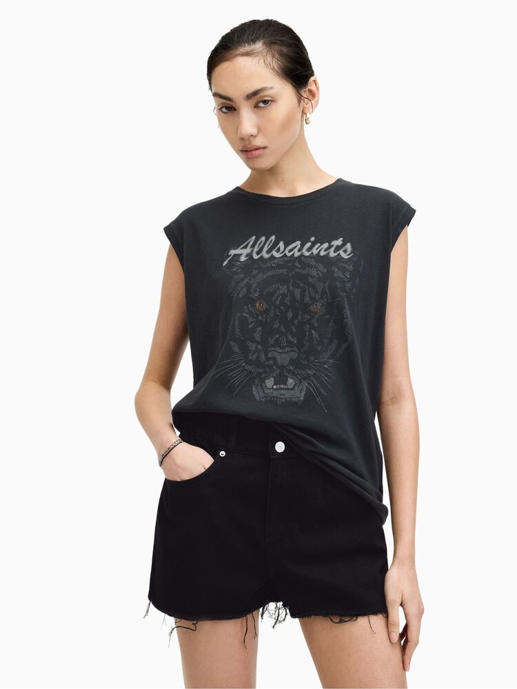 AllSaints Black Hunter Brooke Tank - Image 1 of 7