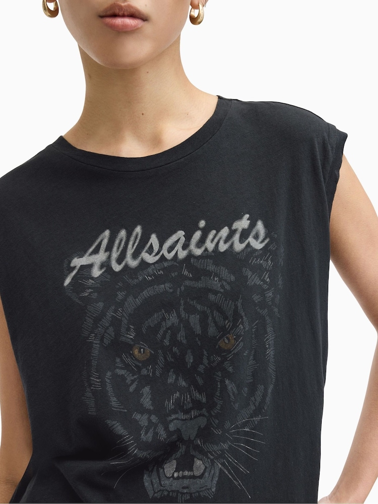 AllSaints Black Hunter Brooke Tank - Image 2 of 7