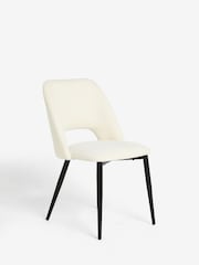 Set of 4 Casual Boucle Oyster Kelsey Extending Dining Table and Chair - Image 10 of 16