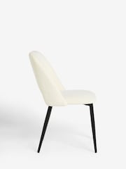 Set of 4 Casual Boucle Oyster Kelsey Extending Dining Table and Chair - Image 11 of 16