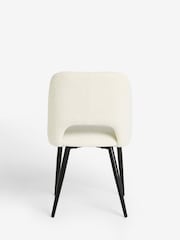 Set of 4 Casual Boucle Oyster Kelsey Extending Dining Table and Chair - Image 12 of 16