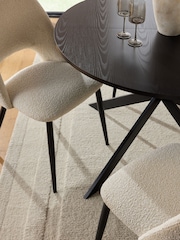 Set of 4 Casual Boucle Oyster Kelsey Extending Dining Table and Chair - Image 3 of 16