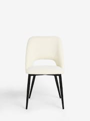 Set of 4 Casual Boucle Oyster Kelsey Extending Dining Table and Chair - Image 9 of 16