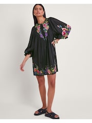 Monsoon Winny Embroidered Tunic Black Dress - Image 1 of 5
