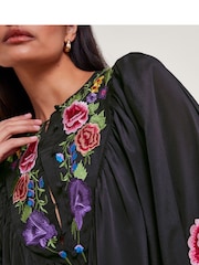 Monsoon Winny Embroidered Tunic Black Dress - Image 2 of 5