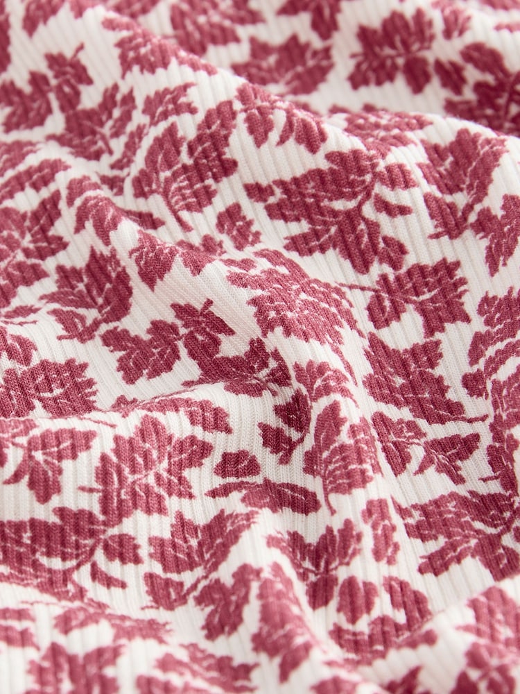 Laura Ashley Red Hargate Floral Ribbed Twosie Pyjamas Set - Image 12 of 12