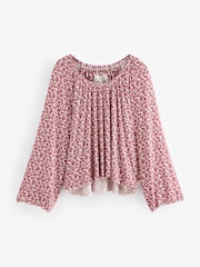 Laura Ashley Red Hargate Floral Ribbed Twosie Pyjamas Set - Image 9 of 12