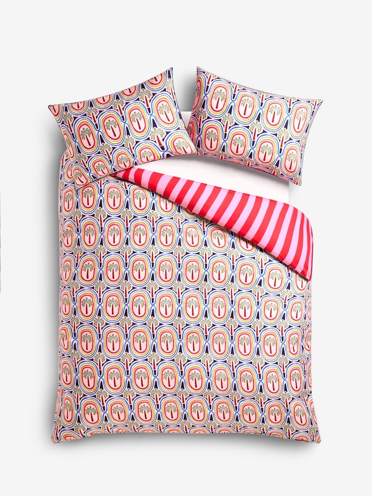 Eleanor Bowmer Tropical Palm Tree 180 Thread Count Duvet Cover and Pillowcase Set - Image 5 of 6