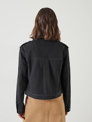Hush Black Laurie Zip-Up 100% Cotton Utility Jacket - Image 2 of 5