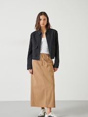 Hush Black Laurie Zip-Up 100% Cotton Utility Jacket - Image 3 of 5