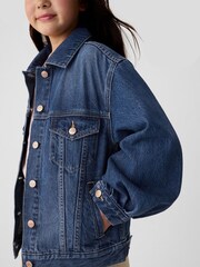 Gap Blue DÔEN Oversized Icon Denim Jacket (Kids) - Image 4 of 5