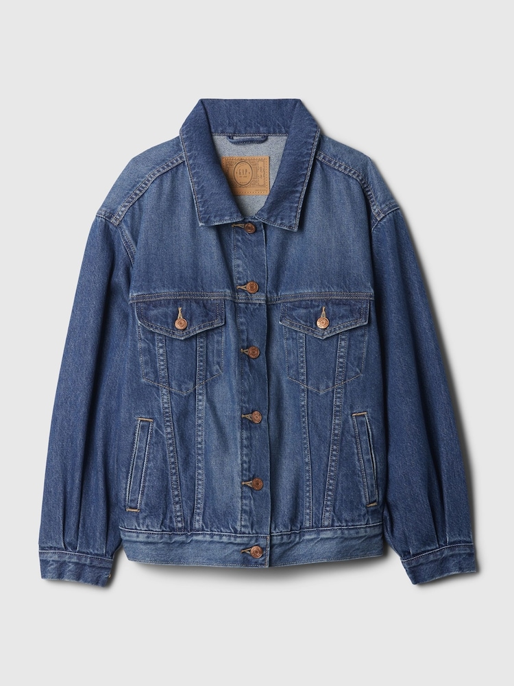 Gap Blue DÔEN Oversized Icon Denim Jacket (Kids) - Image 5 of 5