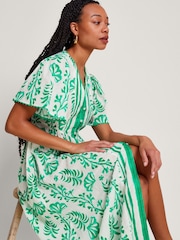 Monsoon Natural Lani Button Dress in Linen Blend - Image 1 of 4