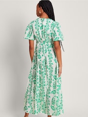 Monsoon Natural Lani Button Dress in Linen Blend - Image 3 of 4