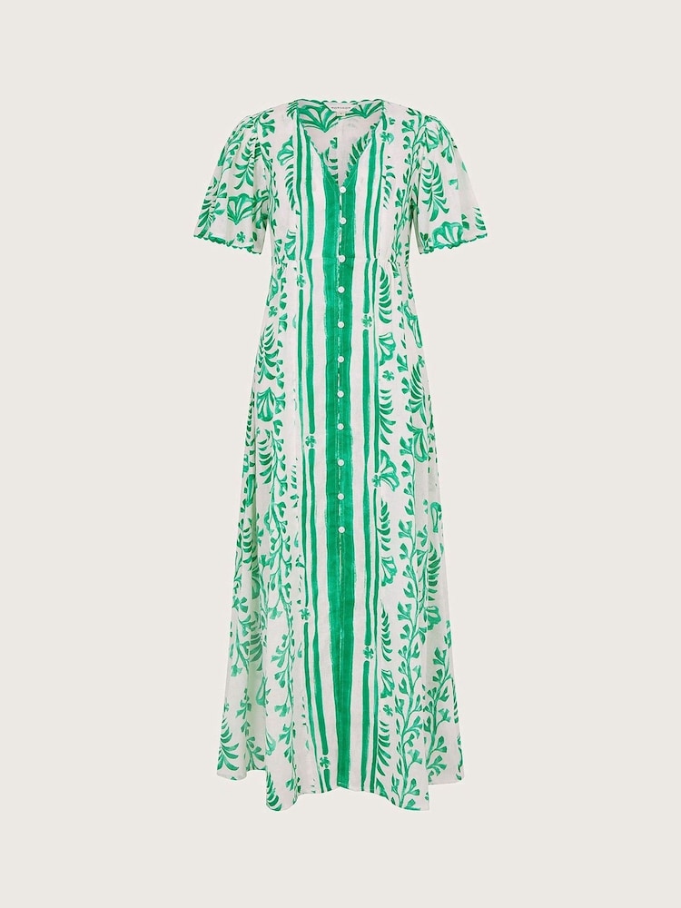 Monsoon Natural Lani Button Dress in Linen Blend - Image 4 of 4 Monsoon Natural Lani Button Dress in Linen Blend - Image 4 of 4
