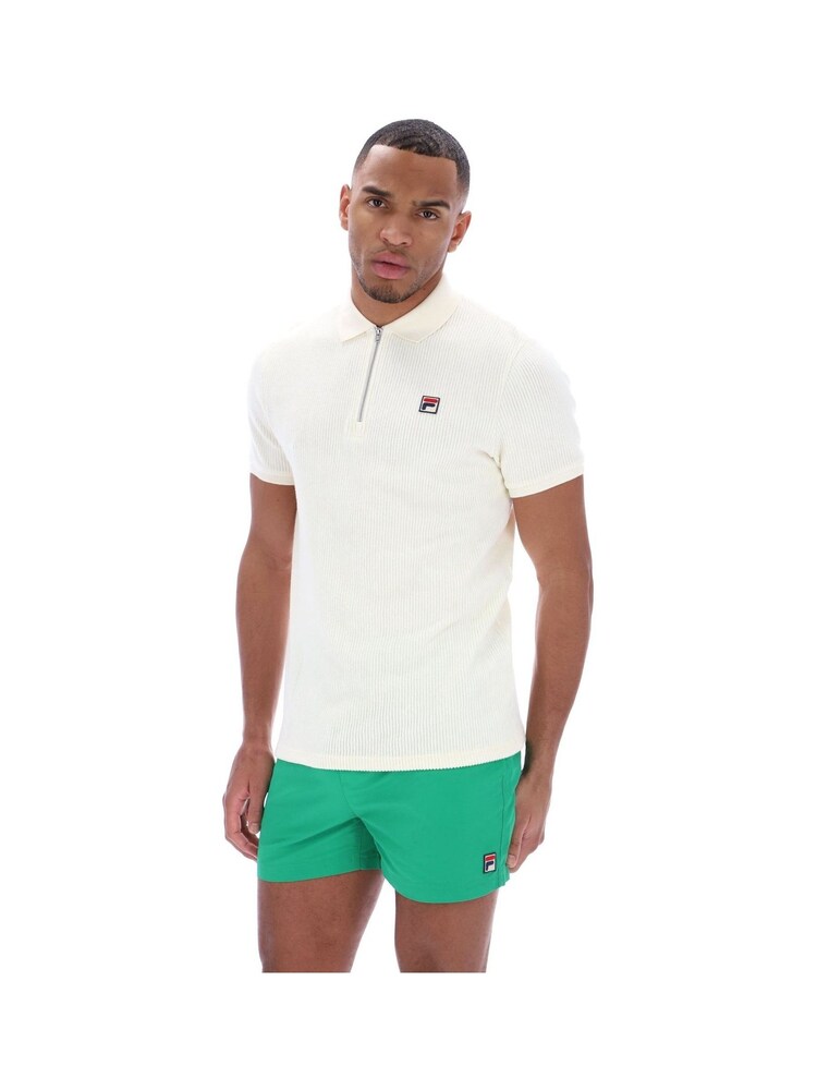 Fila Cream Kason Drop Needle Terry Polo Shirt - Image 1 of 4