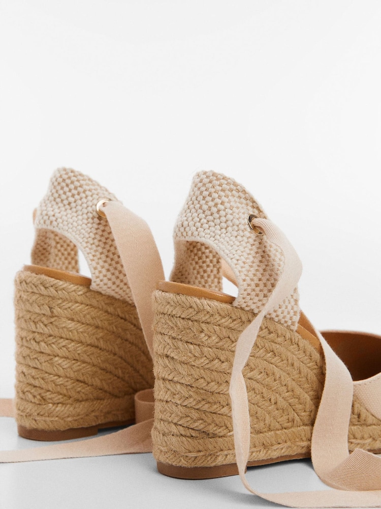Mango Brown Lace-Up Espadrilles - Image 4 of 4