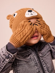 Коричневый с медведями - Hat and Mittens Set (3mths-6yrs) - Image 1 of 7