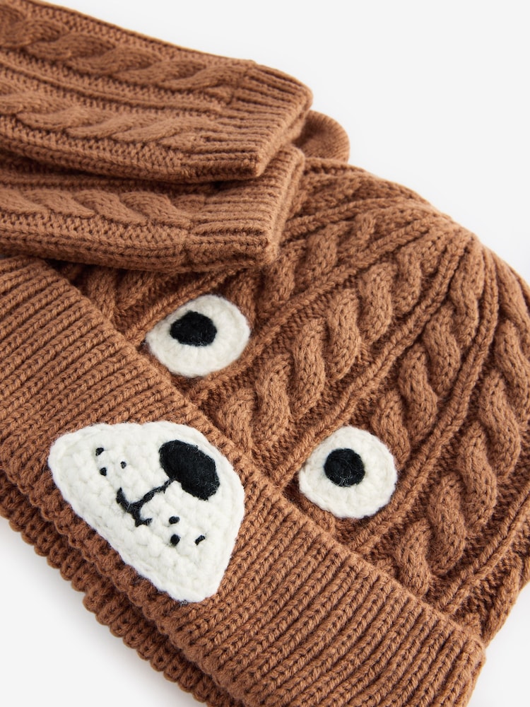 Коричневый с медведями - Hat and Mittens Set (3mths-6yrs) - Image 7 of 7