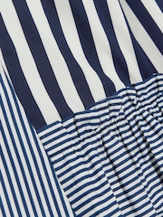 River Island Blue 100% Cotton Stripe Smock Shirt Dress - Image 4 of 4