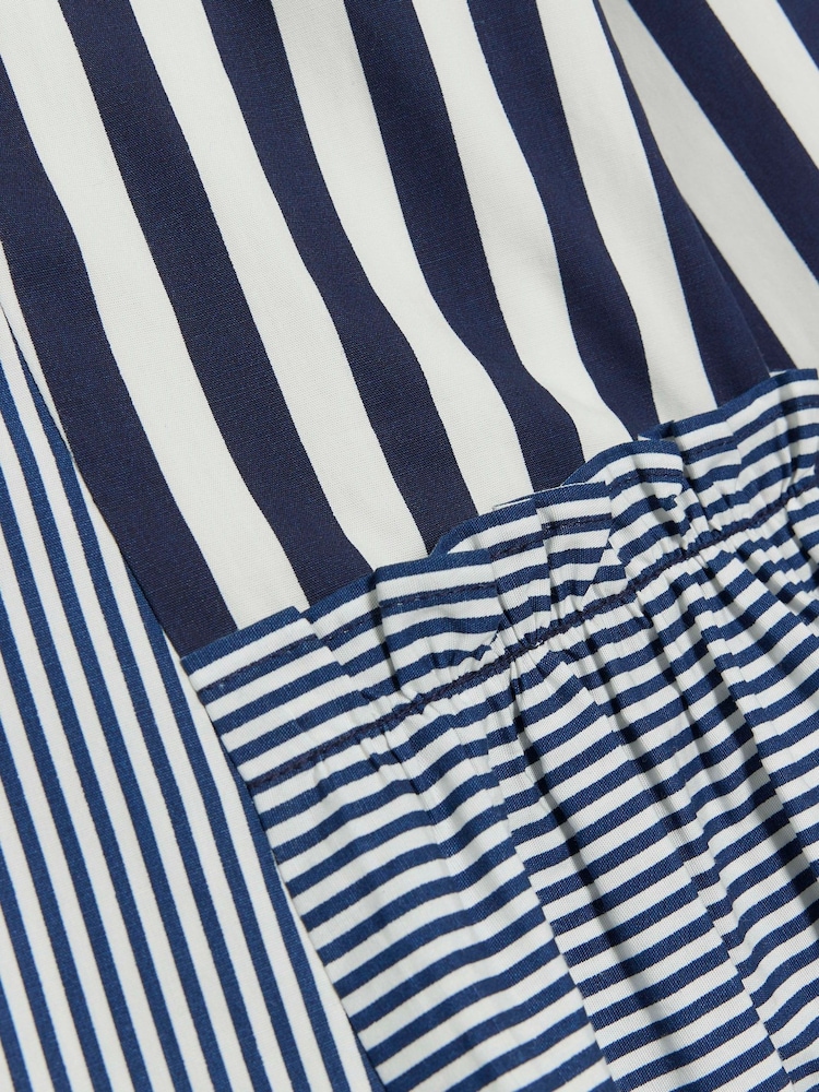River Island Blue 100% Cotton Stripe Smock Shirt Dress - Image 4 of 4