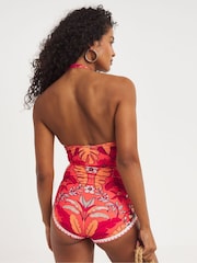Figleaves Pink Frida Halter Longer Length Swimsuit - Image 2 of 5