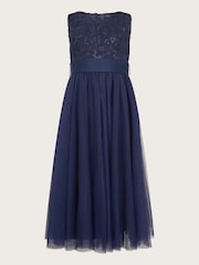 Monsoon Blue Cindy Rosette Dress - Image 1 of 2