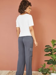 Yumi 100% Cotton Button Detail T-Shirt - Imagen 2 de 4