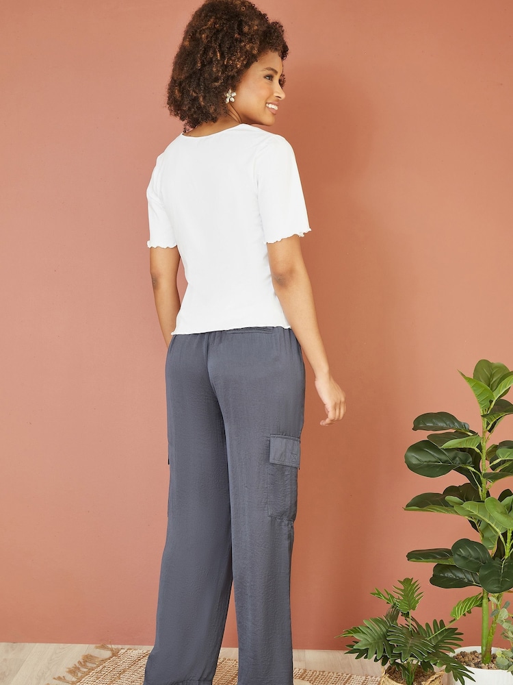 Yumi 100% Cotton Button Detail T-Shirt - Imagen 2 de 4 Yumi 100% Cotton Button Detail T-Shirt - Imagen 2 de 4