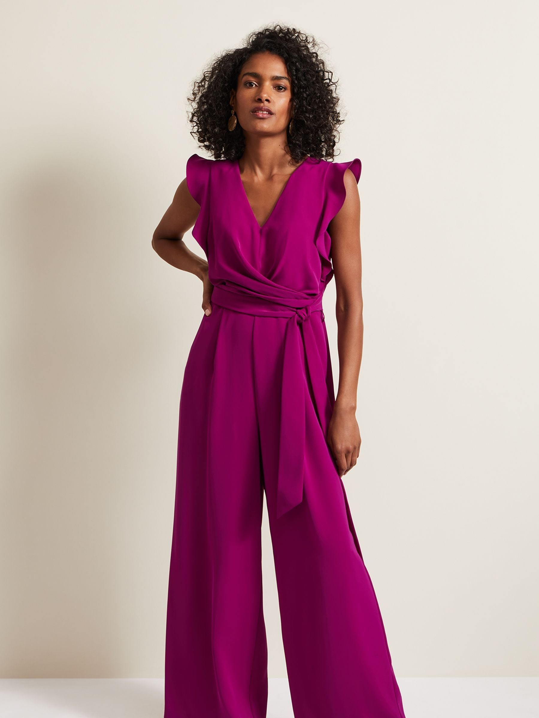 Buy Phase Eight Magenta Purple Petite Ayla Ruffle Wrap Jumpsuit from Next Ireland