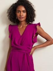 Phase Eight Magenta Purple Petite Ayla Ruffle Wrap Jumpsuit - Image 5 of 6